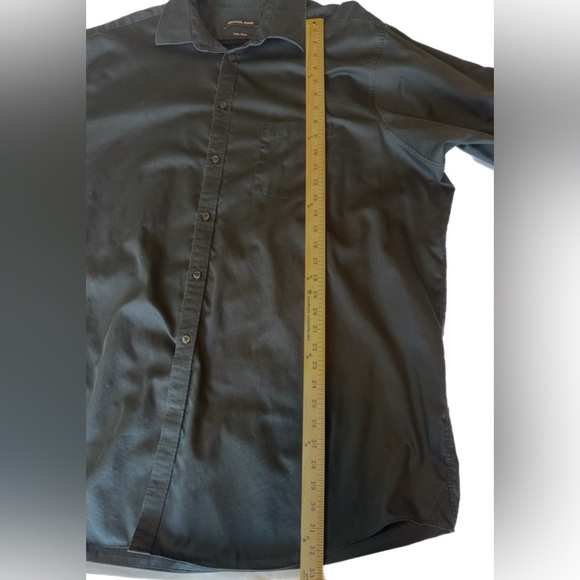 Michael by Michael Kors Men’s 18.5 36/37 Tall No Iron Black Button Up - Picture 5 of 8